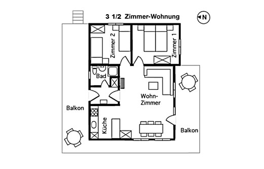 Grundriss OG Chalet Barbara
